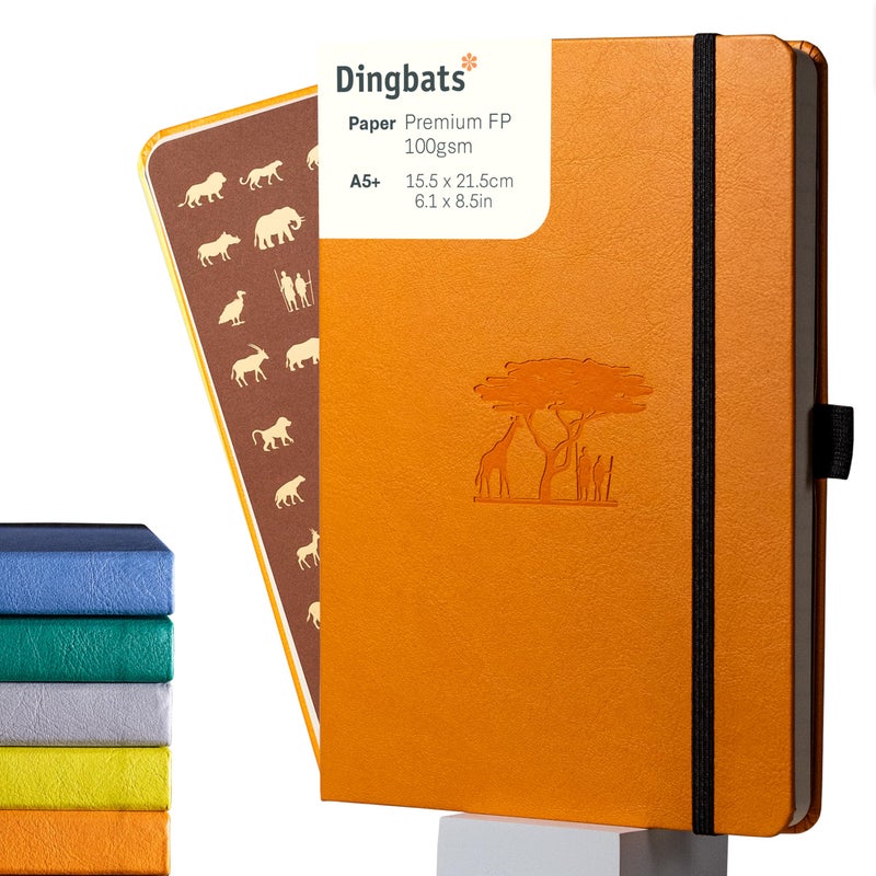 Dingbats* Notebooks Dingbats* Earth Dotted Writing Journal Notebook A5 - Vegan Leather Hardcover - Ideal for Work, Travel - Pocket, Elastic Closure & Bookmark - Image 1